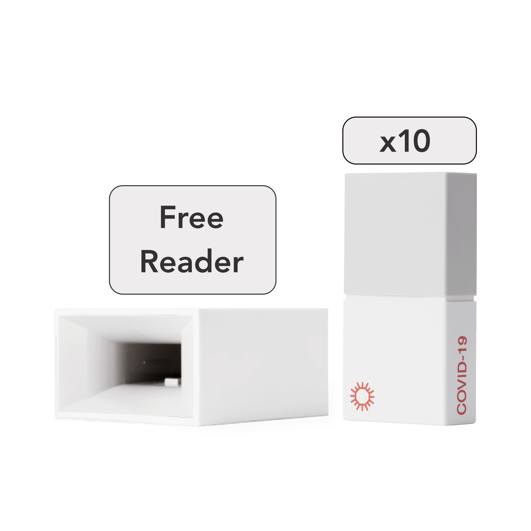 10 COVID-19 Tests & Cue Reader